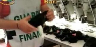 Scoperto a Molfetta un laboratorio clandestino di capi di abbigliamento contraffatti