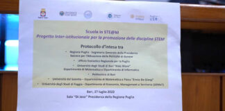 Parità di genere: a Bari Ufficio scolastico regionale e Università pugliesi siglano il Protocollo Scuole in STE@M
