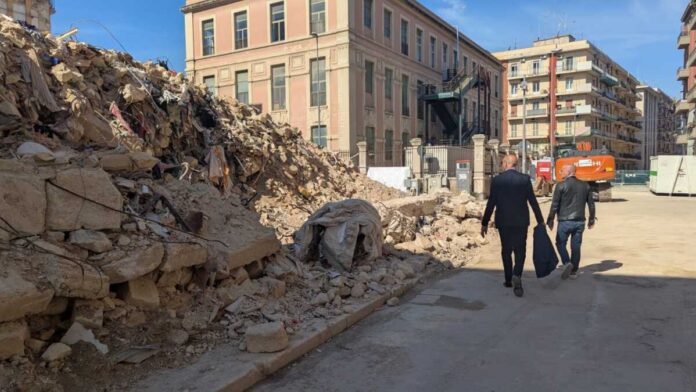 sopralluogo del sindaco sul cantiere di via De Amicis